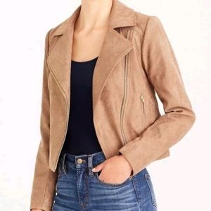 NWT J.Crew Mercantile Taupe Moto Jacket - M